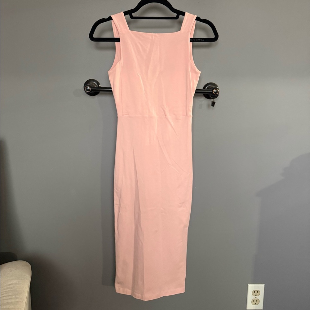 ASOS Light Pink Midi Dress with Bow Detail